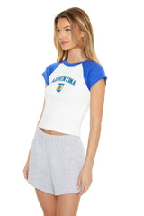 Ribbed Argentina Raglan Cropped Tee