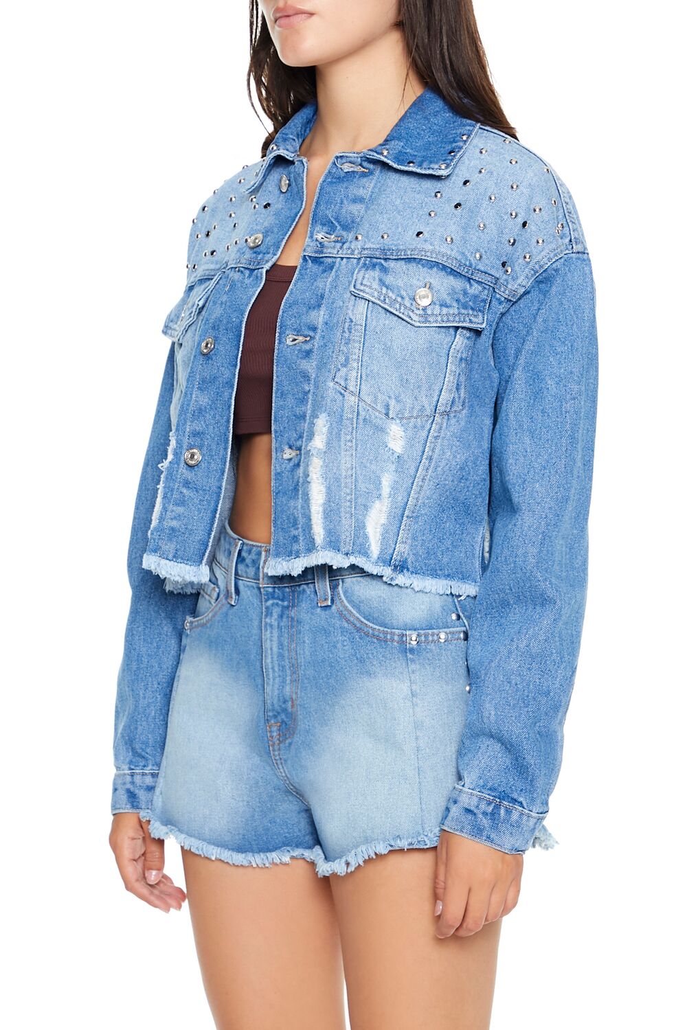 Studded Denim Trucker Jacket