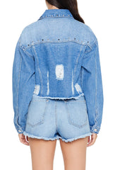 Studded Denim Trucker Jacket