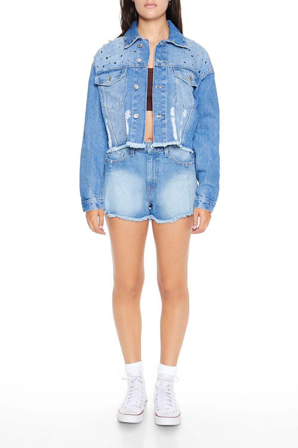 Studded Denim Trucker Jacket