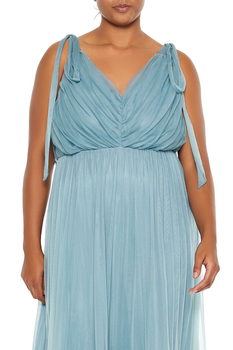Plus Size Tiered Tie-Strap Maxi Dress