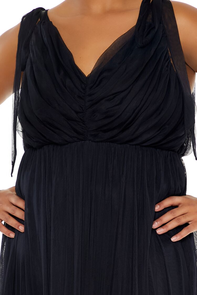 Plus Size Tiered Tie-Strap Maxi Dress