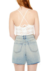 Cropped Crochet Flower Cami