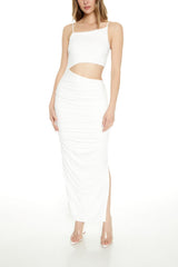 Draped Cutout Maxi Dress