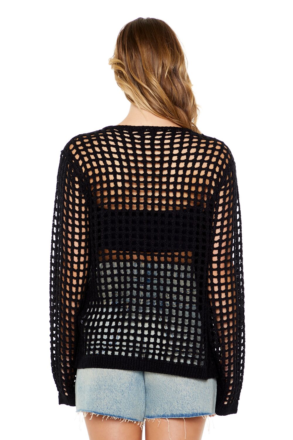 Sheer Crochet Cardigan Sweater
