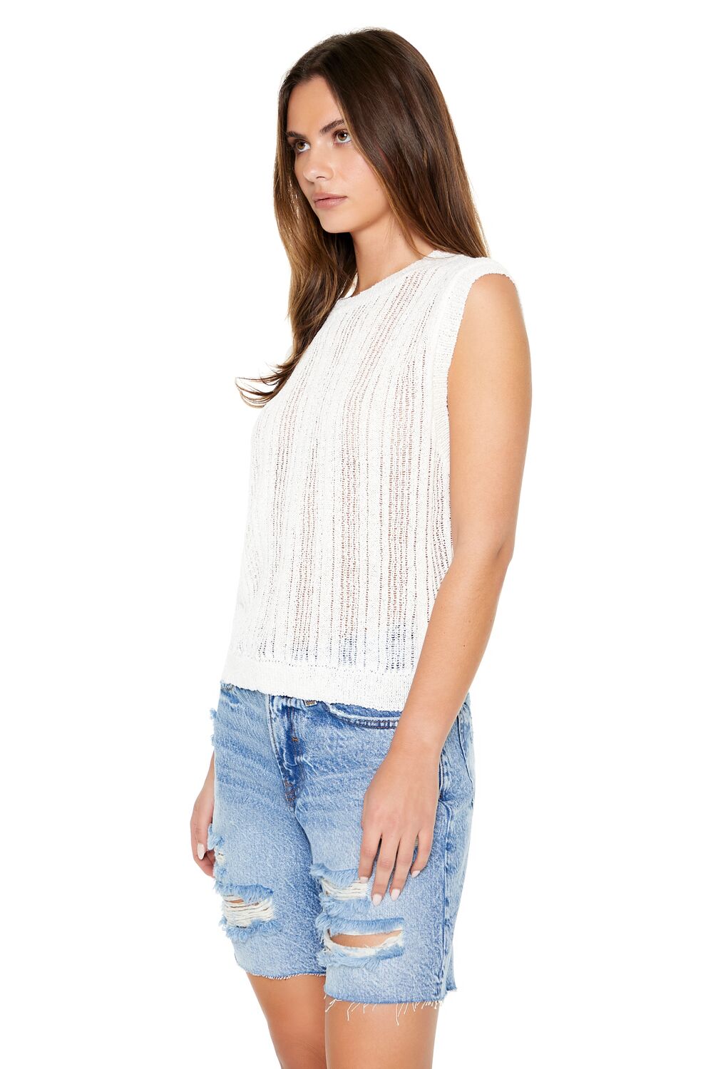 Sweater-Knit Sleeveless Top