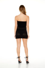 Crochet Bow Tube Mini Dress