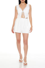 Ruffle-Trim Crop Top