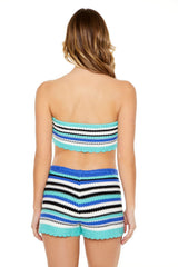 Striped Sweater-Knit Tube Top