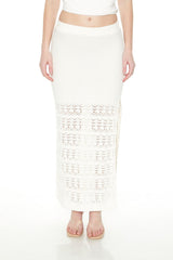 Pointelle Sweater-Knit Maxi Skirt