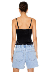 Satin Lace-Trim Cami