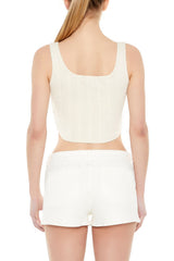 Rosette Pointelle Knit Crop Top