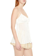 Sheer Mesh Split-Hem Cami