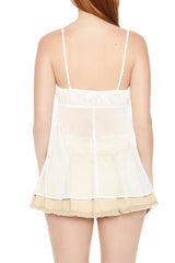 Sheer Mesh Split-Hem Cami