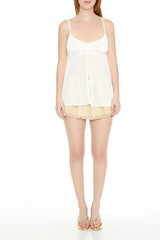 Sheer Mesh Split-Hem Cami