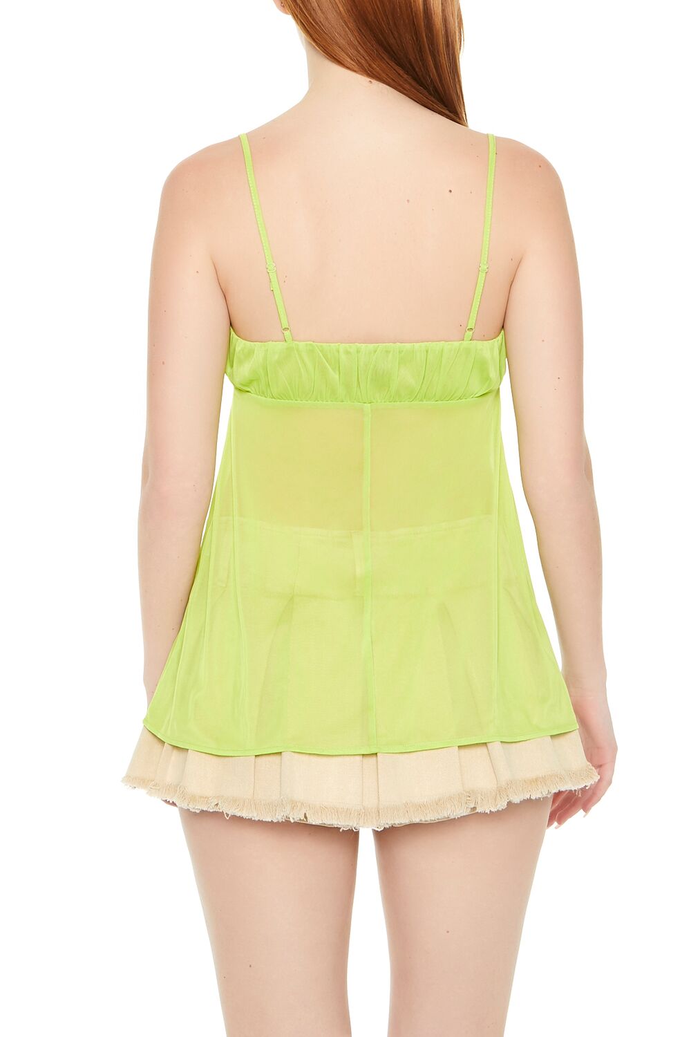 Sheer Mesh Split-Hem Cami