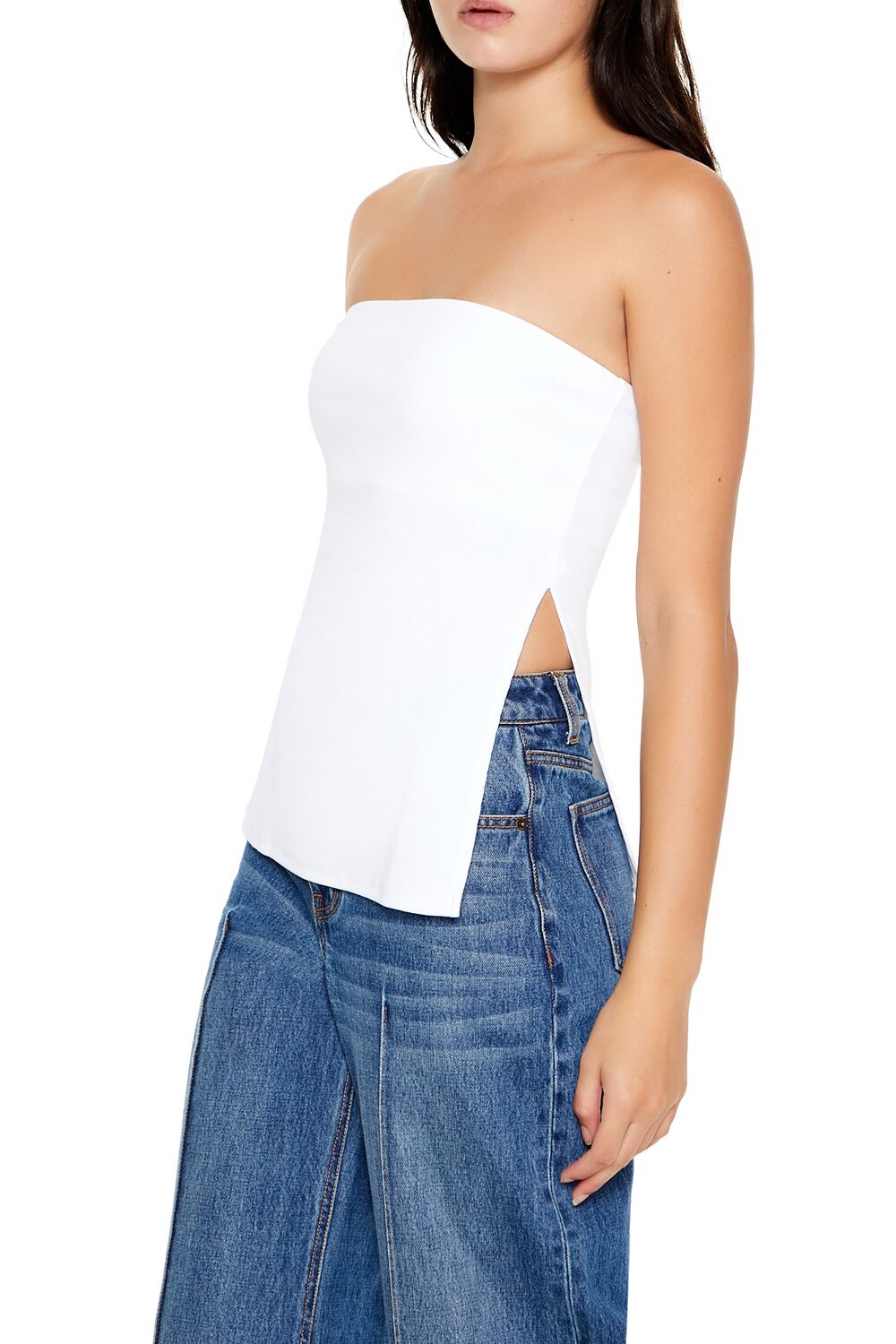 Ribbed Slit Tube Top