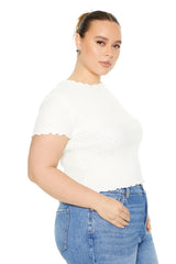 Plus Size Textured Sweater-Knit Tee