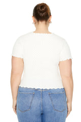 Plus Size Textured Sweater-Knit Tee