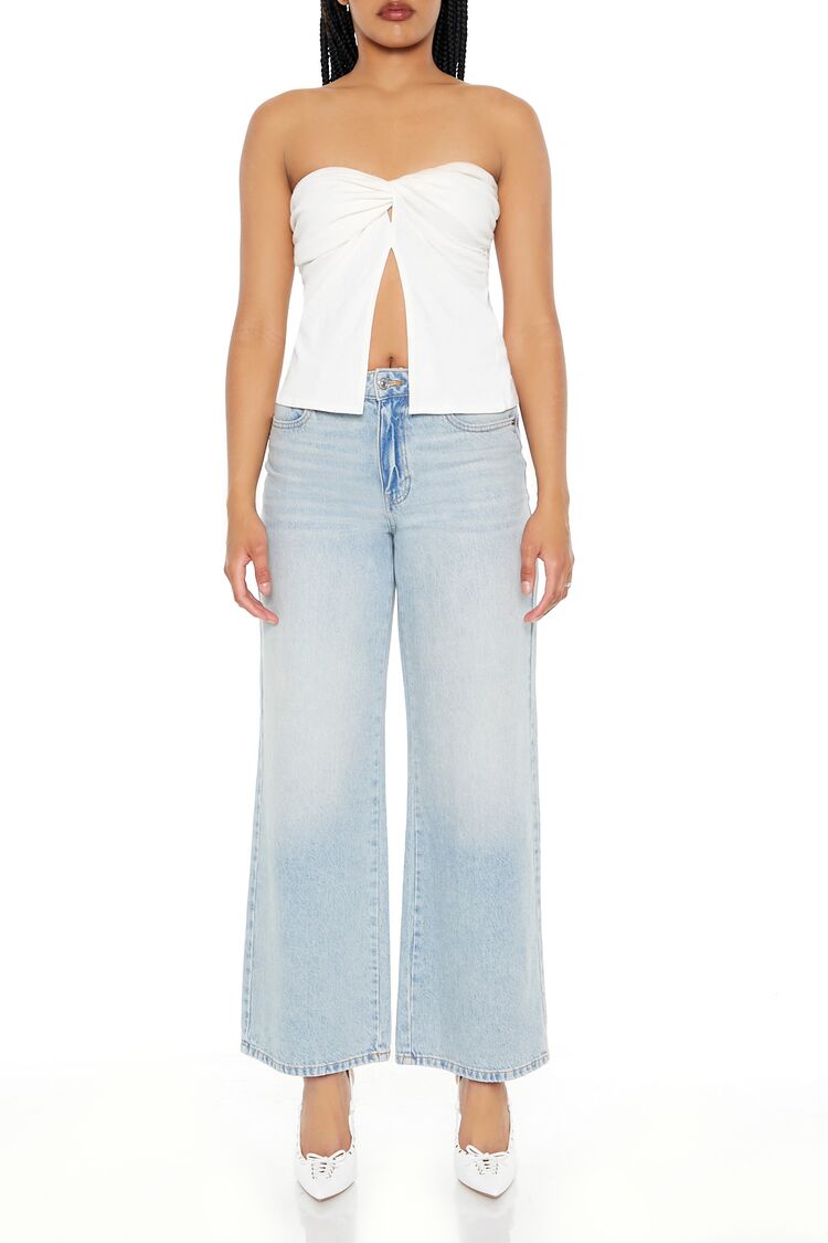 Twisted Split-Hem Tube Top