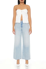 Twisted Split-Hem Tube Top