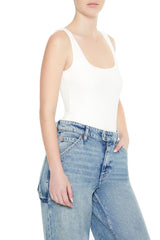 Textured V-Back Tank Bodysuit