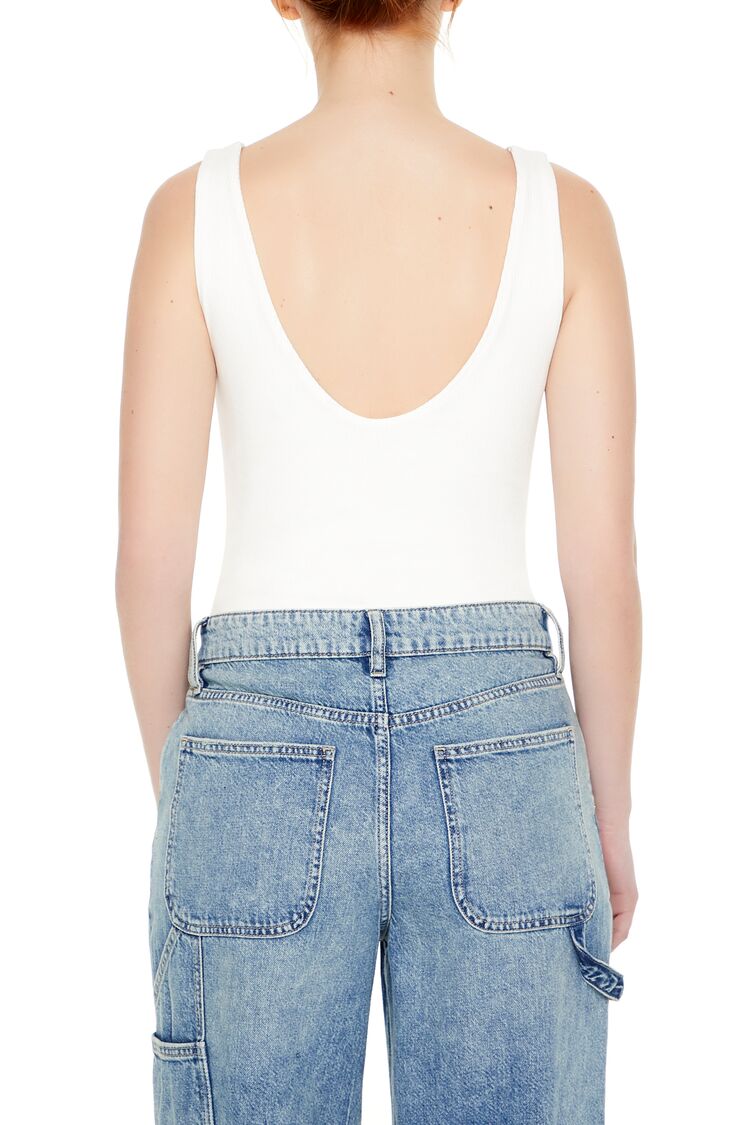 Textured V-Back Tank Bodysuit