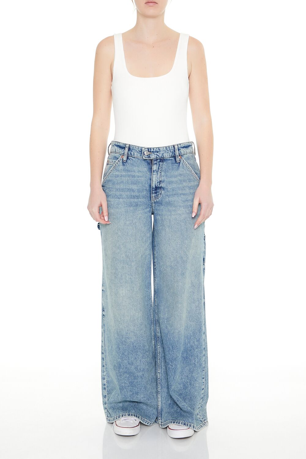 Textured V-Back Tank Bodysuit