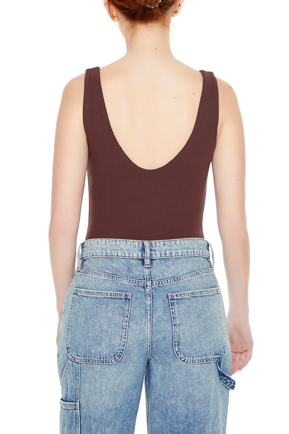 Textured V-Back Tank Bodysuit