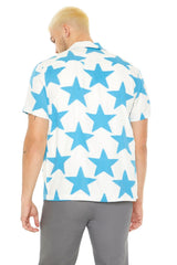 Star Print Button-Up Shirt