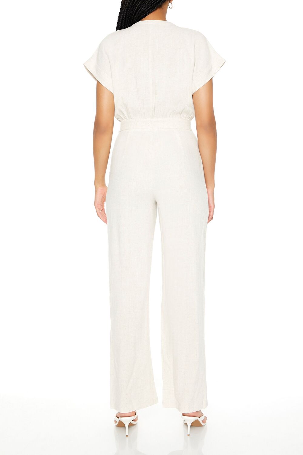 Buttoned Straight-Leg Jumpsuit