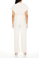 Buttoned Straight-Leg Jumpsuit