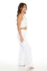 Floral Print Flare Pajama Pants