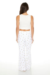 Floral Print Flare Pajama Pants