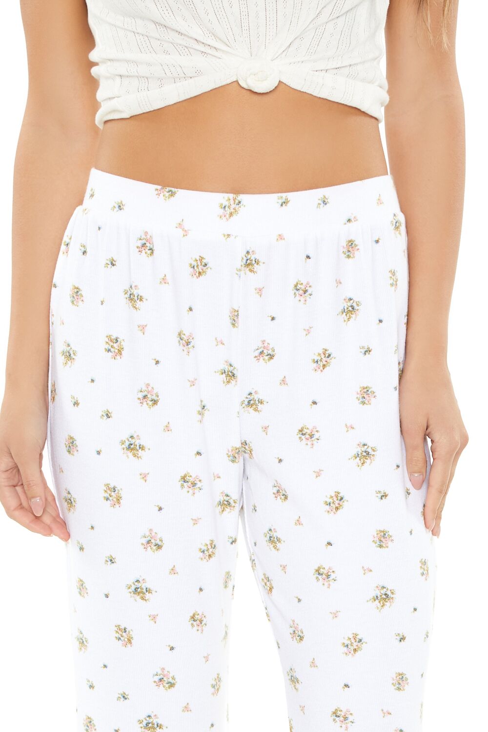 Floral Print Flare Pajama Pants