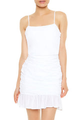 Ruched Flounce Cami Mini Dress