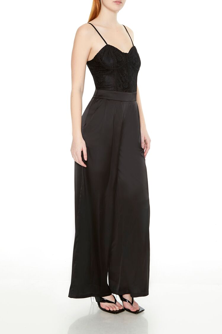 Satin & Lace Bustier Jumpsuit