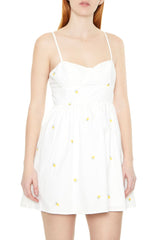 Embroidered Floral Bustier Mini Dress