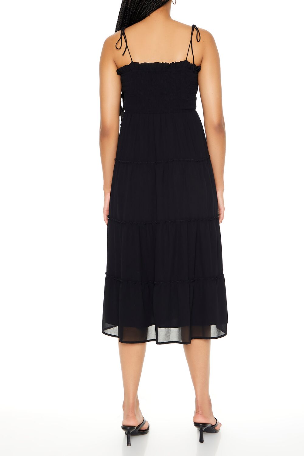 Tiered Self-Tie Cami Midi Dress