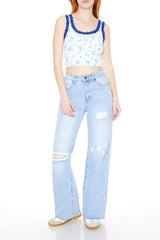 Floral Print Cropped Tank Top