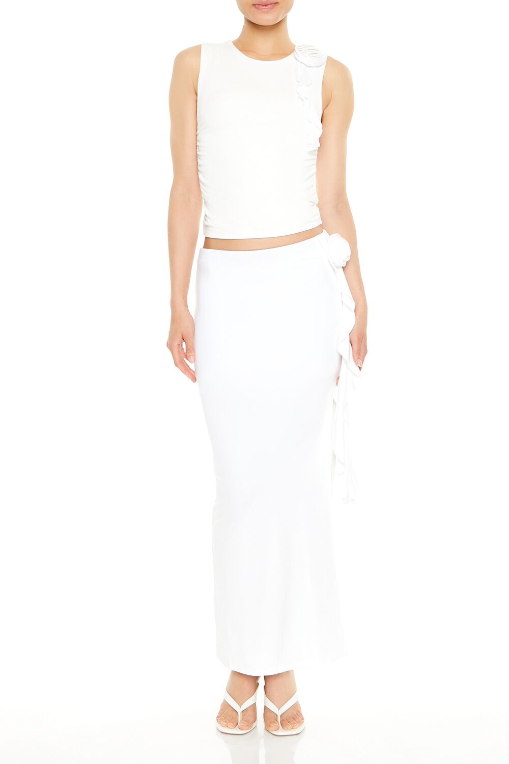 Rosette Ruffle-Trim Tank Top