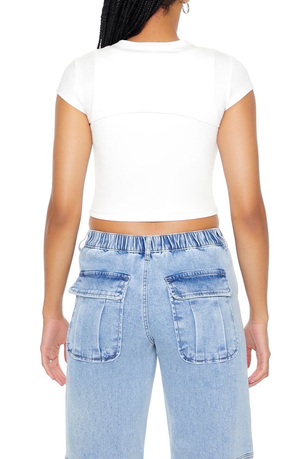 Layered Cutout Cropped Tee