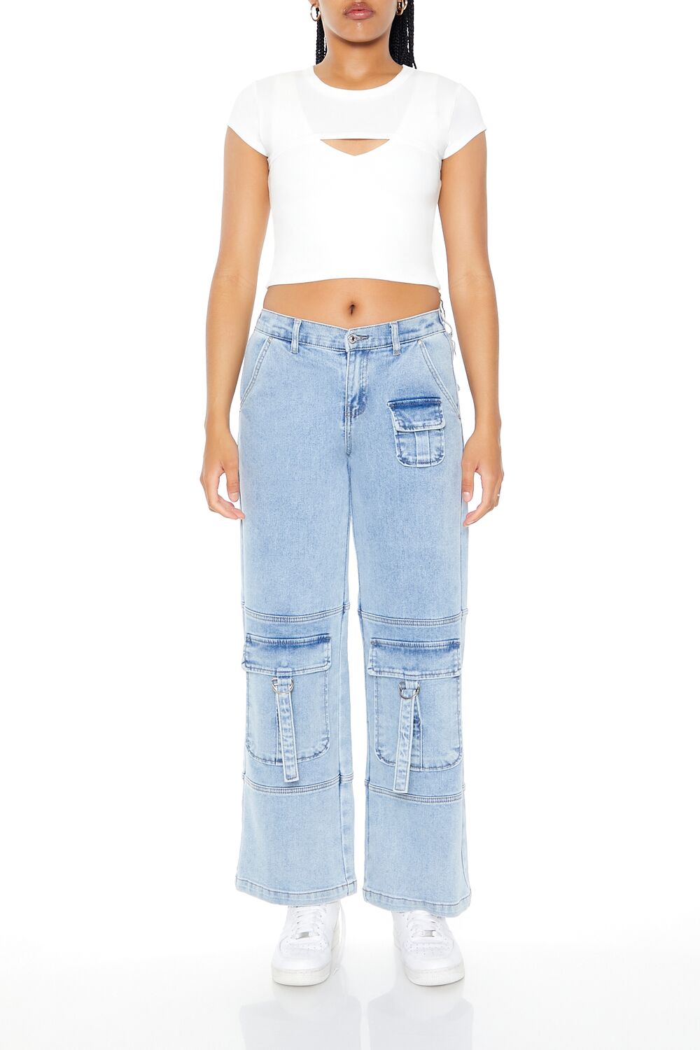 Layered Cutout Cropped Tee