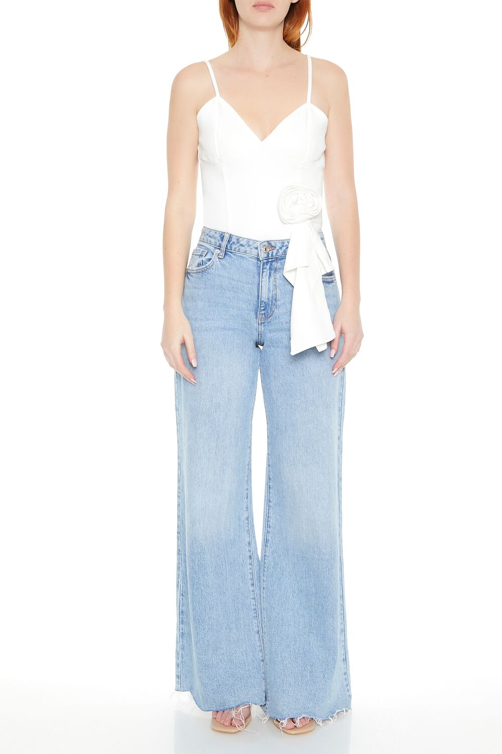 Rosette Denim Bodysuit