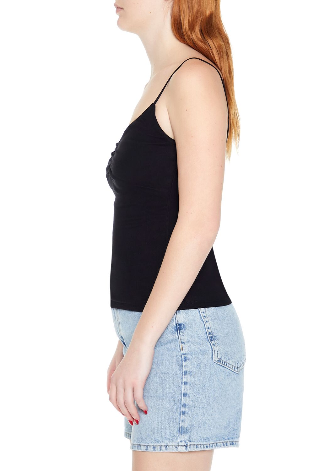 Ruched Rib-Knit Cami