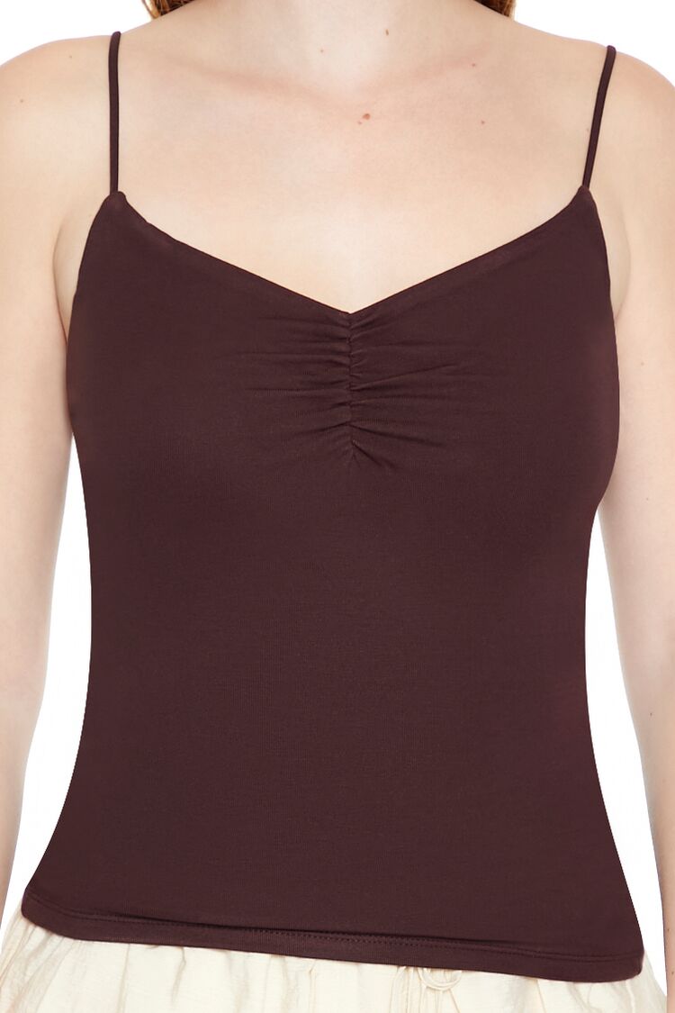 Ruched Rib-Knit Cami