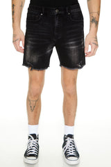 Frayed-Trim Denim Shorts