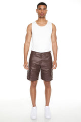 Coated Stretch-Denim Shorts