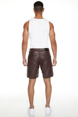 Coated Stretch-Denim Shorts