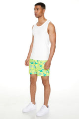 Sea Life Print Swim Trunks